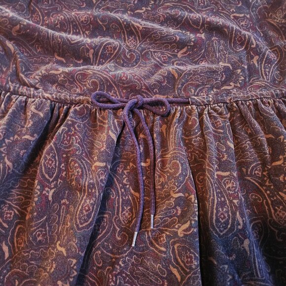 Jones Wear Sport Vintage Cotton Dress  Paisley Pattern Drawstring Waist Size M - Picture 5 of 8